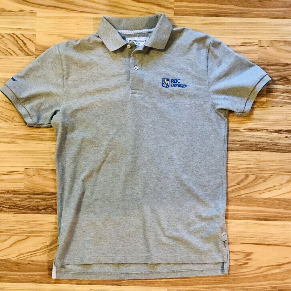 Southern Tide Grey Golf Polo RBC Heritage Hilton Head Skipjack Men's Size S